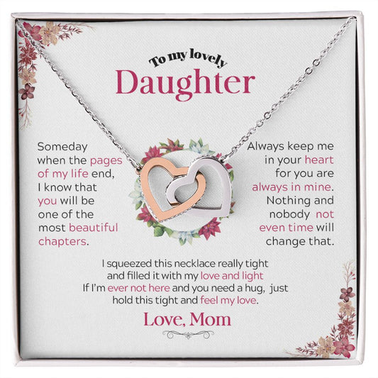 To My Lovely Daughter - Interlocked Hearts Necklace