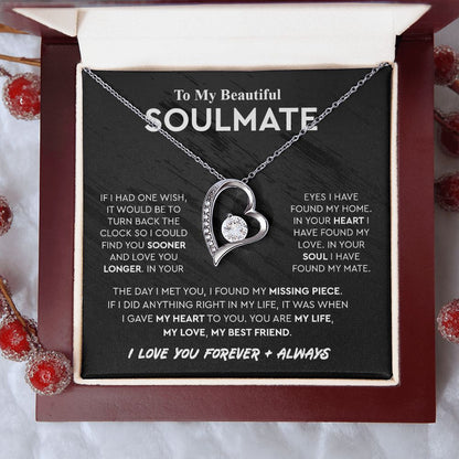 To My Beautiful Soulmate - Forever Love  Necklace