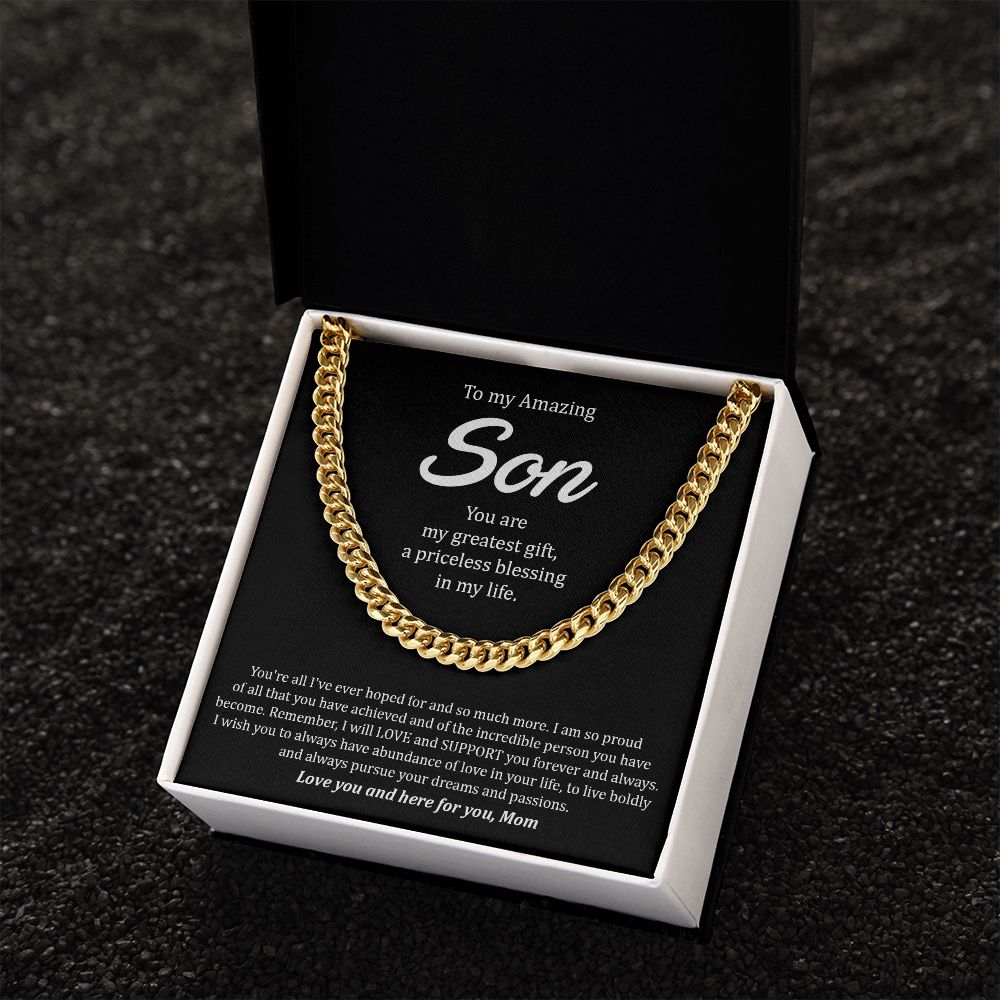 To My Amzing Son - Cuban Link Chain