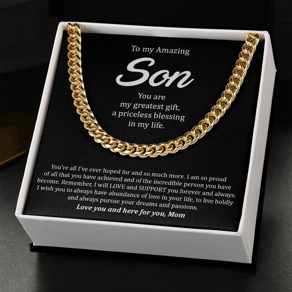 To My Amzing Son - Cuban Link Chain