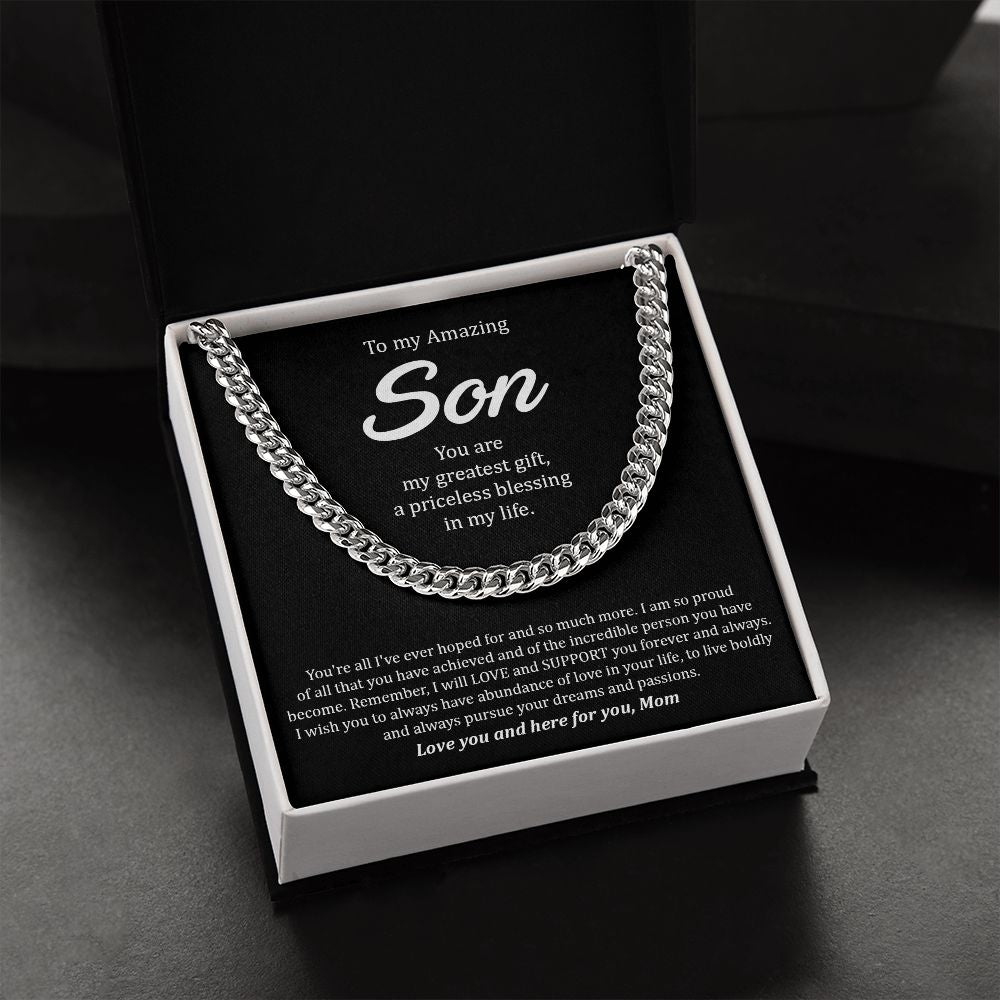 To My Amzing Son - Cuban Link Chain