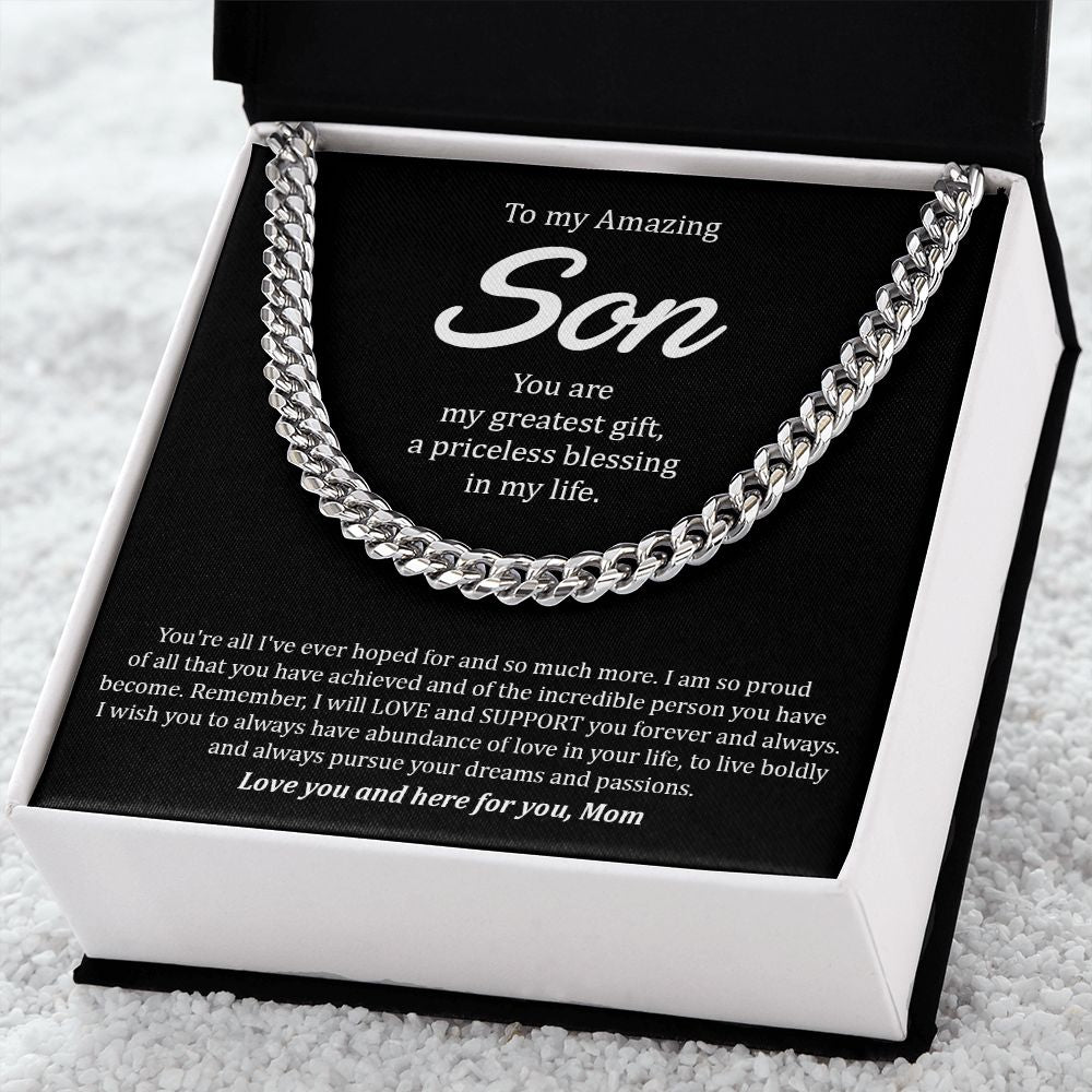 To My Amzing Son - Cuban Link Chain