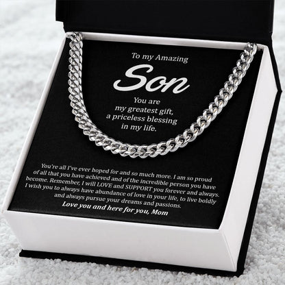 To My Amzing Son - Cuban Link Chain
