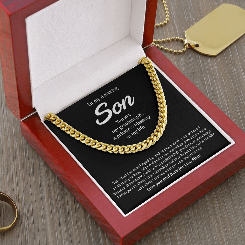 To My Amzing Son - Cuban Link Chain