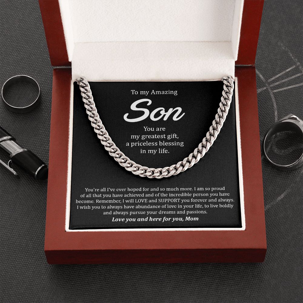 To My Amzing Son - Cuban Link Chain