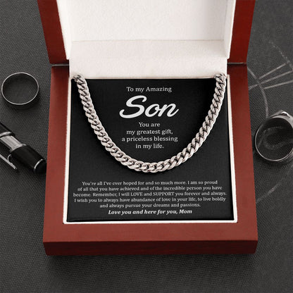 To My Amzing Son - Cuban Link Chain