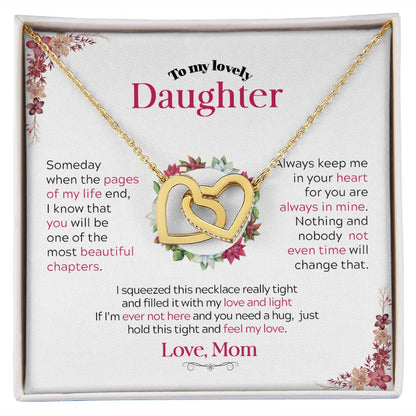 To My Lovely Daughter - Interlocked Hearts Necklace