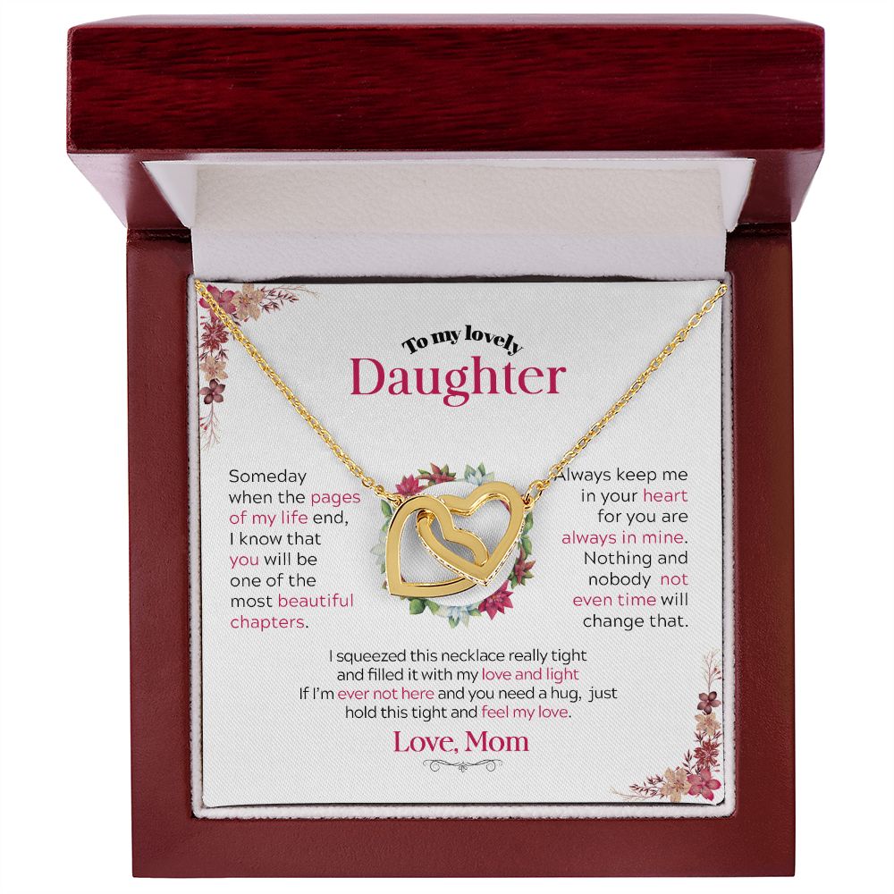To My Lovely Daughter - Interlocked Hearts Necklace