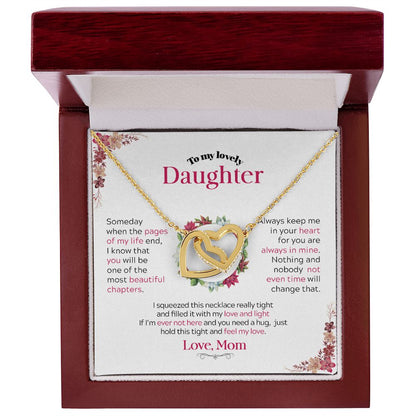 To My Lovely Daughter - Interlocked Hearts Necklace