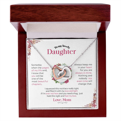 To My Lovely Daughter - Interlocked Hearts Necklace