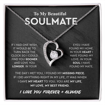 To My Beautiful Soulmate - Forever Love  Necklace